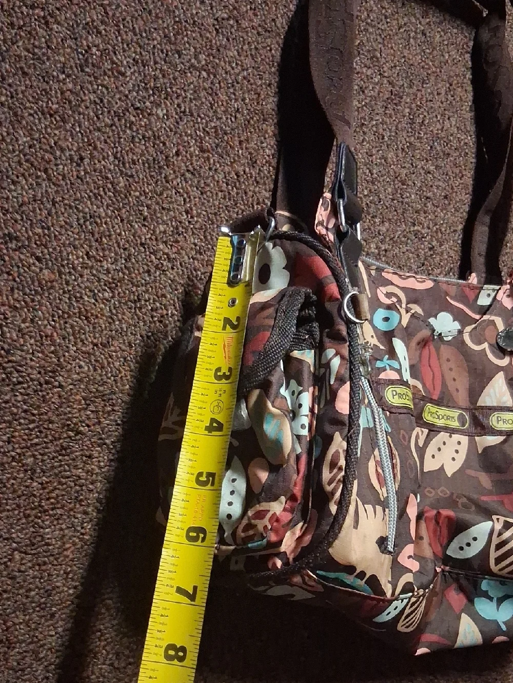 LeSportsac Brown Multicolored Floral Purse W/ Crossbody Strap